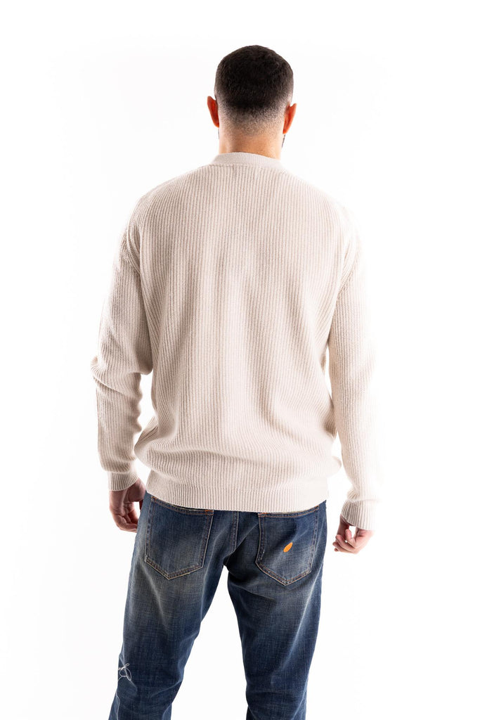 Maglia cardigan in lana ghiaccio W5M037 GHIACCIO OUTFIT 