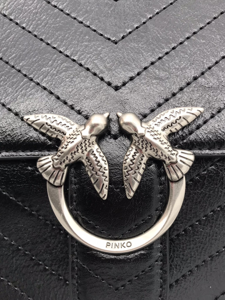 Borsa love one classic light nero wrinkle 106174 A2JCNERO PINKO 