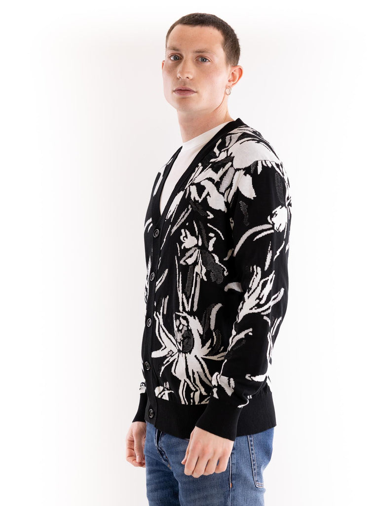 Cardigan uomo nero fantasia A044 F3000004 PAOLO PECORA 