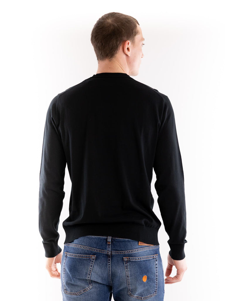 Maglia uomo girocollo in cotone nero A001 F1009000 PAOLO PECORA 