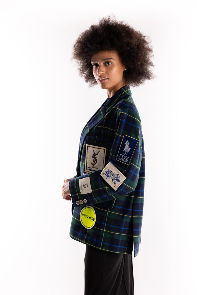 Giacca patch tartan verde 15114 VERDE 5 PROGRESS 