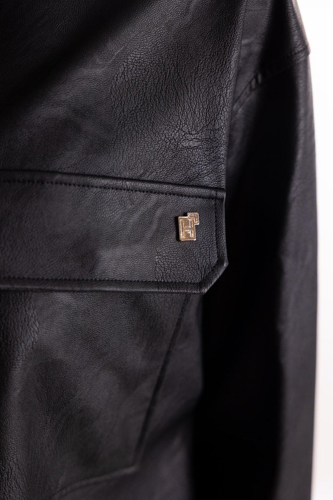 Camicia over in ecopelle nera HMABW02273 NE01NERO HINNOMINATE 