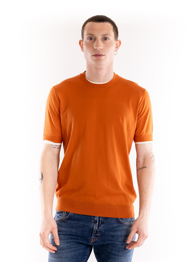 Maglia uomo girocollo arancio A020 F1003430 PAOLO PECORA 