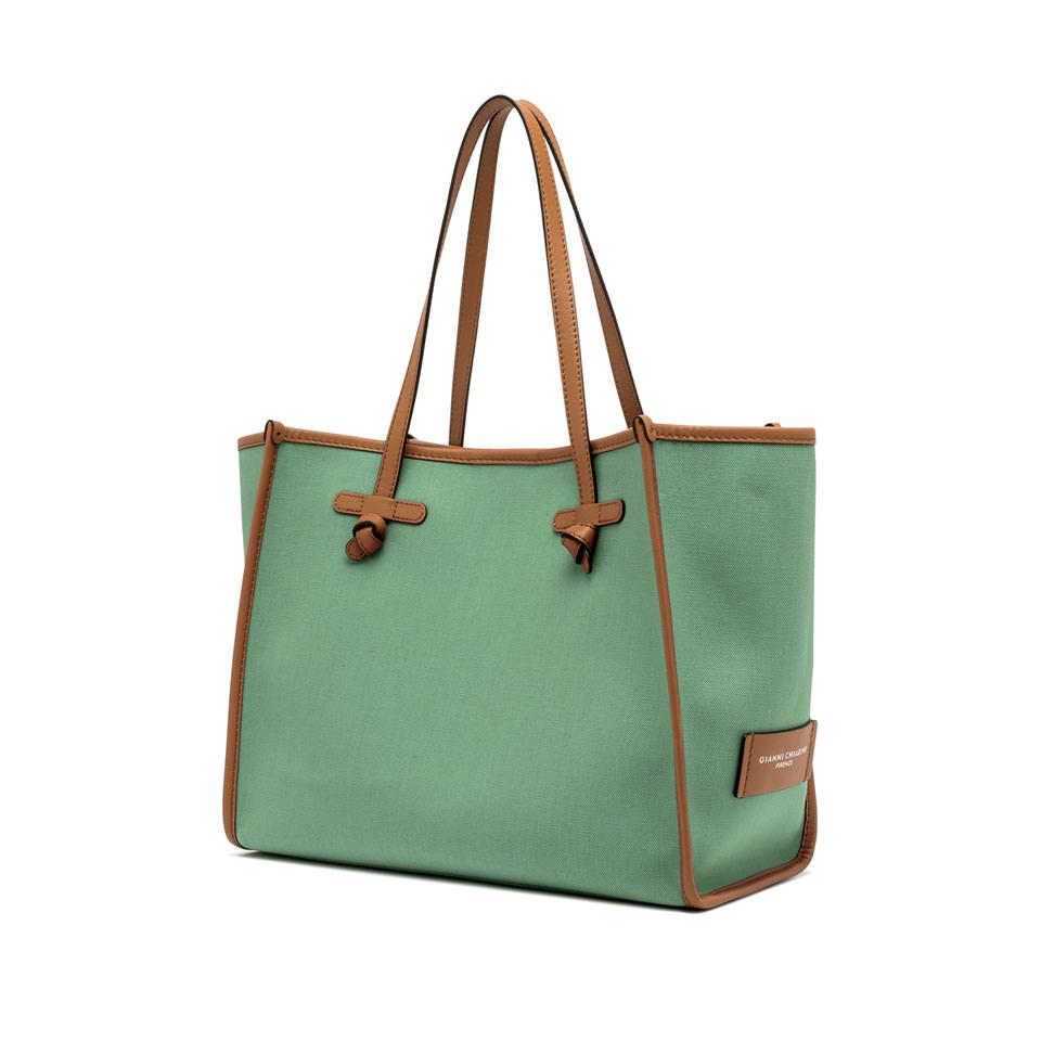 Borsa Marcella canvas menta-corda-caramel BS6850 MENTA/BEIGE GIANNI CHIARINI 