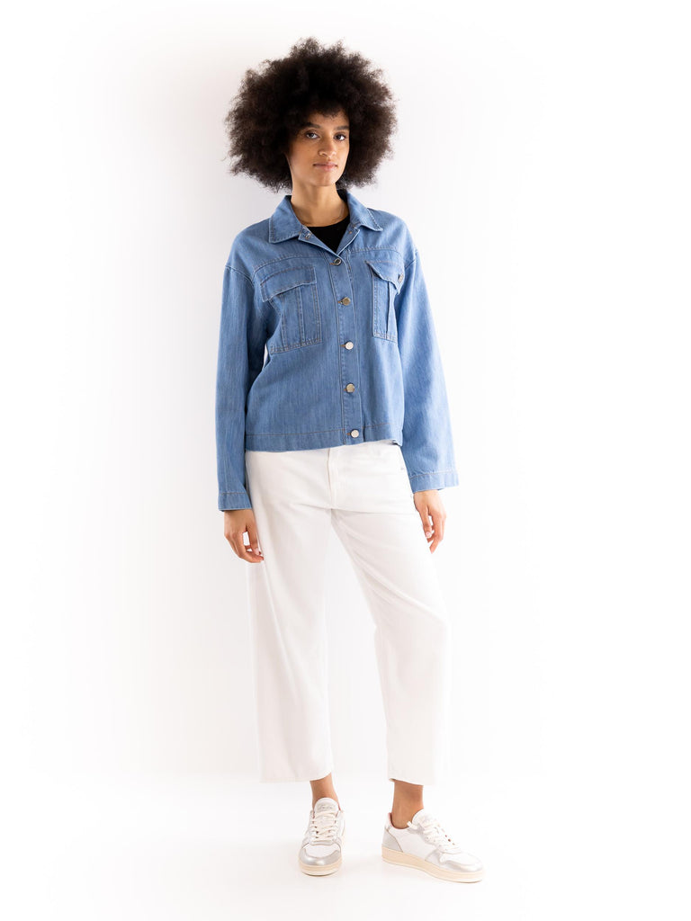 Giacca camicia donna Pixie in denim blu PIXIE UNICABLU IL THE' DELLE 5 