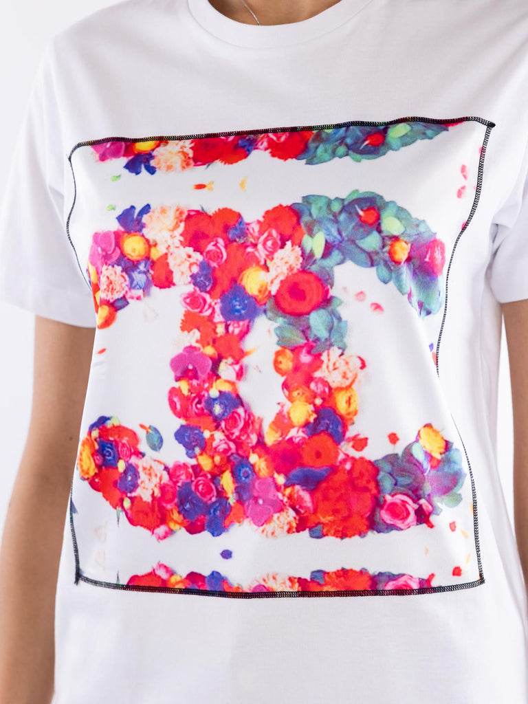 T-shirt donna Flower bianca ORGA CC FLOWER BASTILLE 