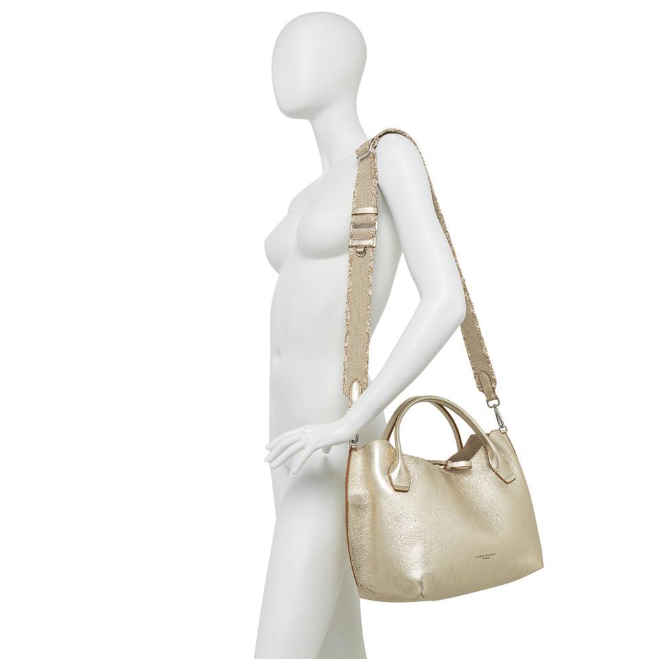 Borsa Fiamma laminata light gold BS11441 PLATINO GIANNI CHIARINI 