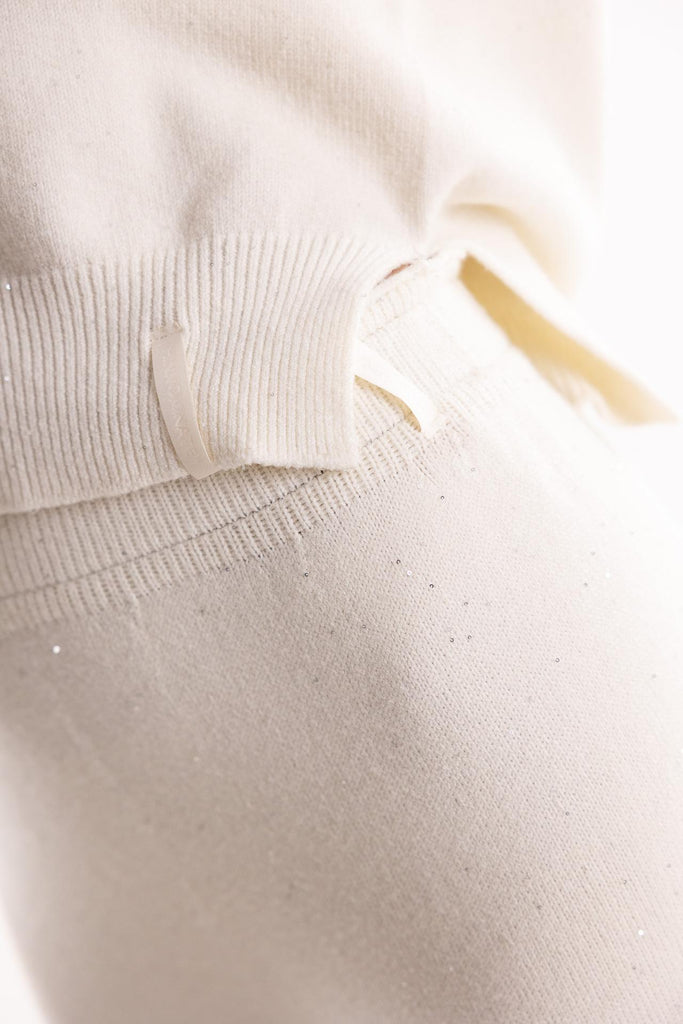 Maglia cappuccio strass color burro HMABW02310 BI04BURRO HINNOMINATE 