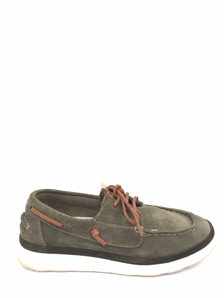 Scarpa allaccita modello barca in crosta verde 2AS435 VERDE MOMA 