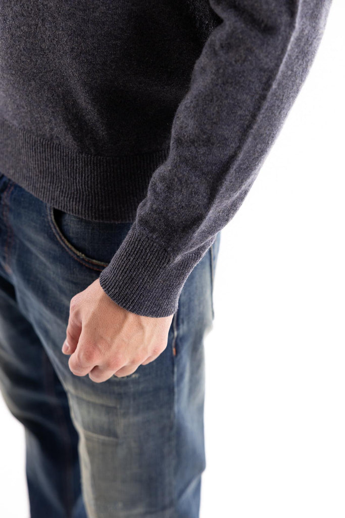 Maglia girocollo in lana media pesantezza grigia A054 GRIGIO PAOLO PECORA 