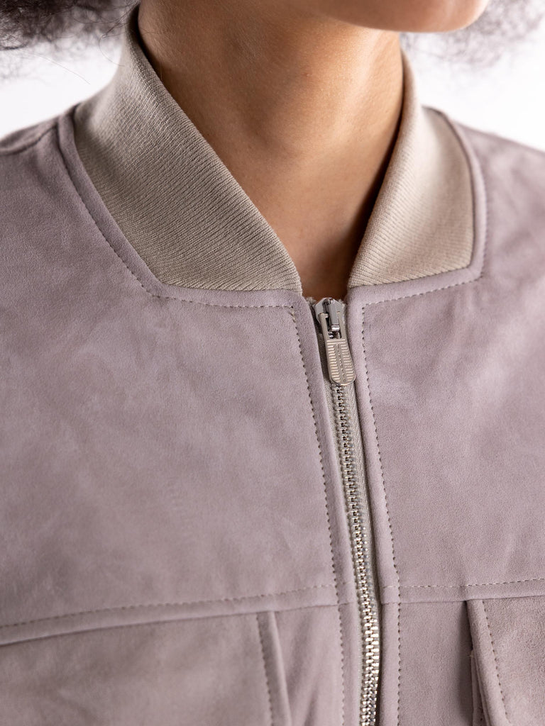 Bomber donna in camoscio nude
