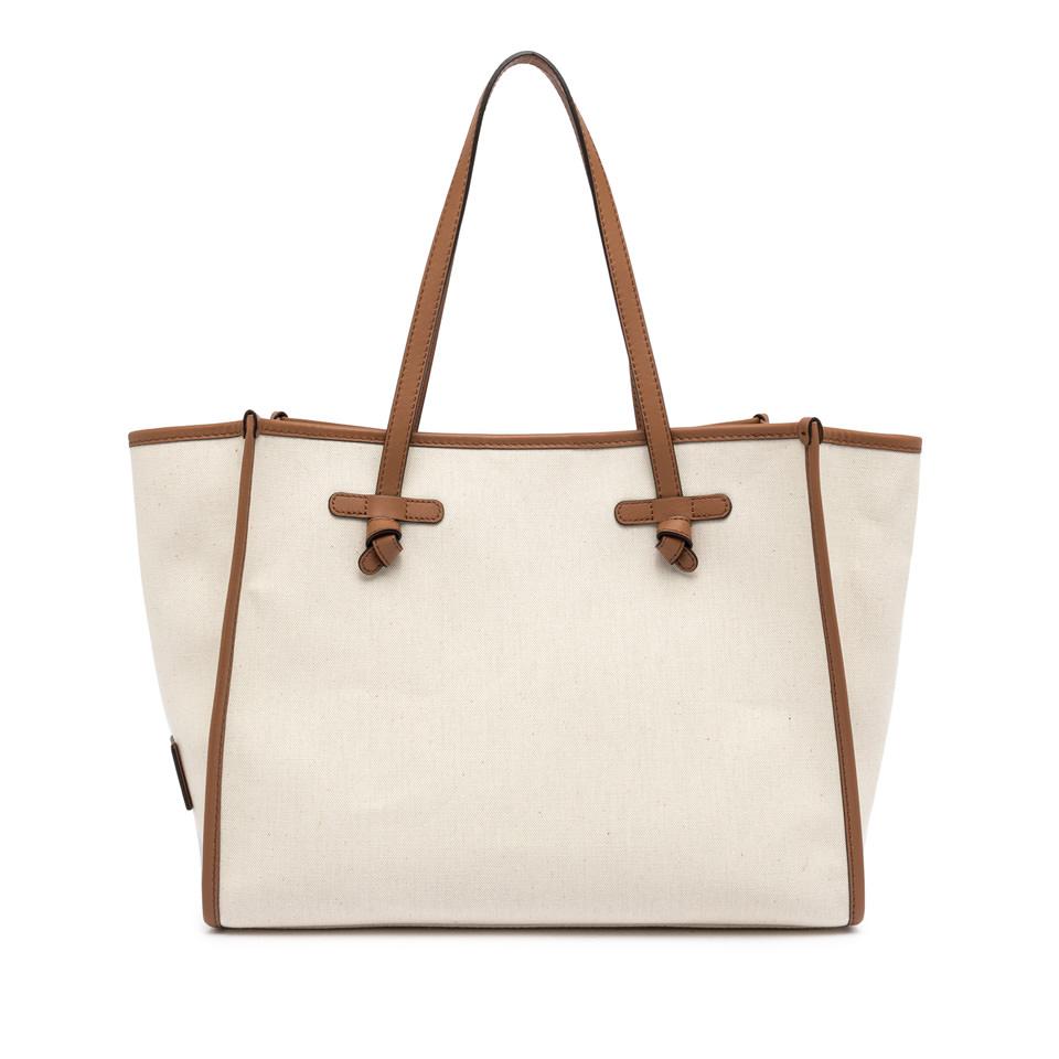 Borsa Marcella canvas panna-corda-caramel BS6850 PANNA/CORDA GIANNI CHIARINI 