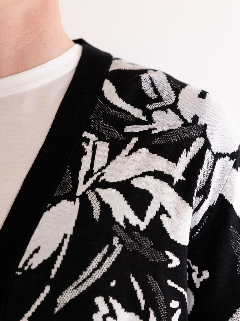 Cardigan uomo nero fantasia A044 F3000004 PAOLO PECORA 