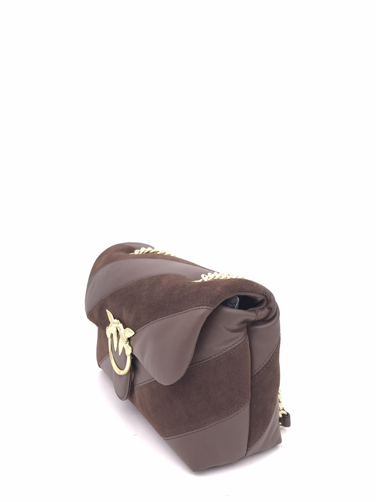 Borsa media love puff maxi quilt marrone 100038 A2JYMARRONE PINKO 