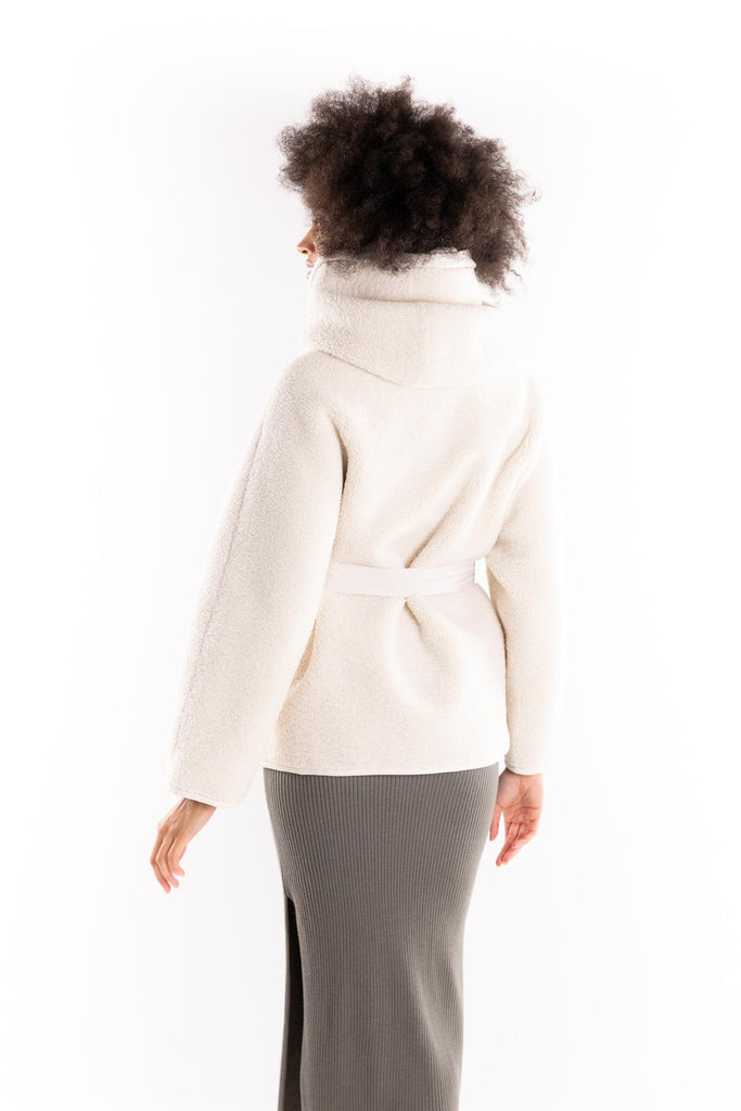 Caban corto Capperi effetto teddy bianco 105473 A2QCBIANCA PINKO 
