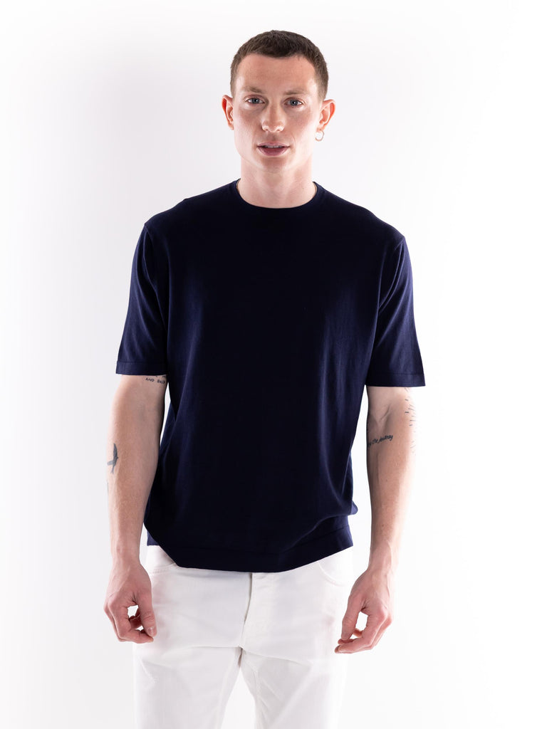 Maglia girocollo uomo Aka in filo blu AKA 790BLU PEOPLE OF SHIBUYA 