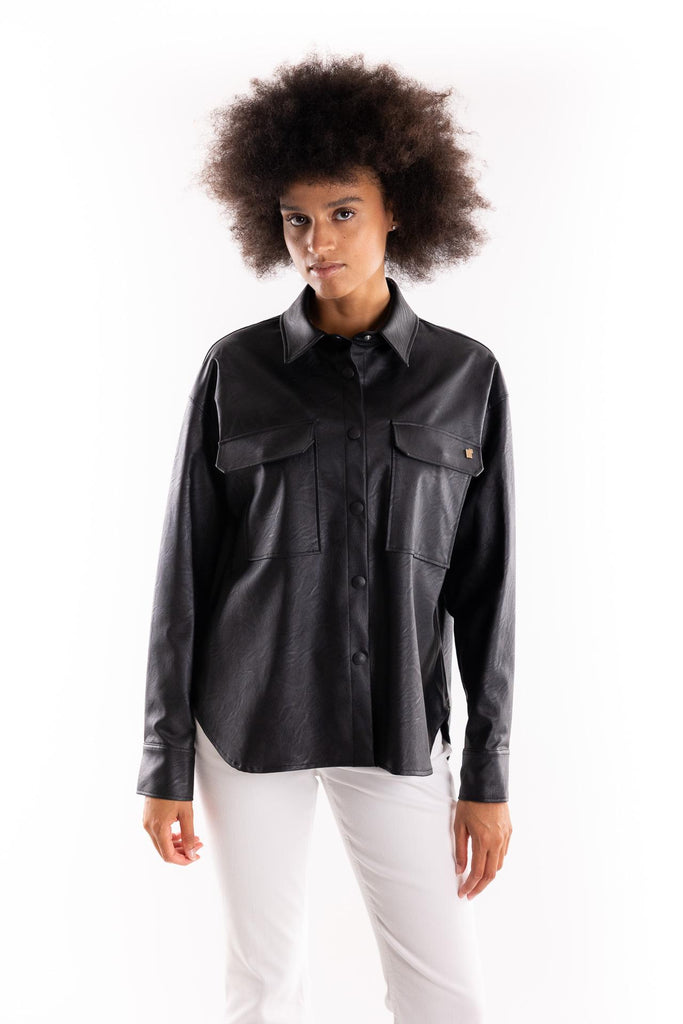 Camicia over in ecopelle nera HMABW02273 NE01NERO HINNOMINATE 