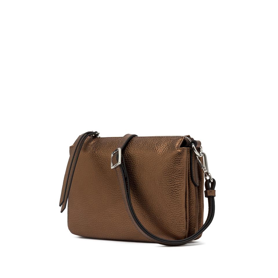Borsa Three in pelle laminata toasted BS4362 BRONZO GIANNI CHIARINI 