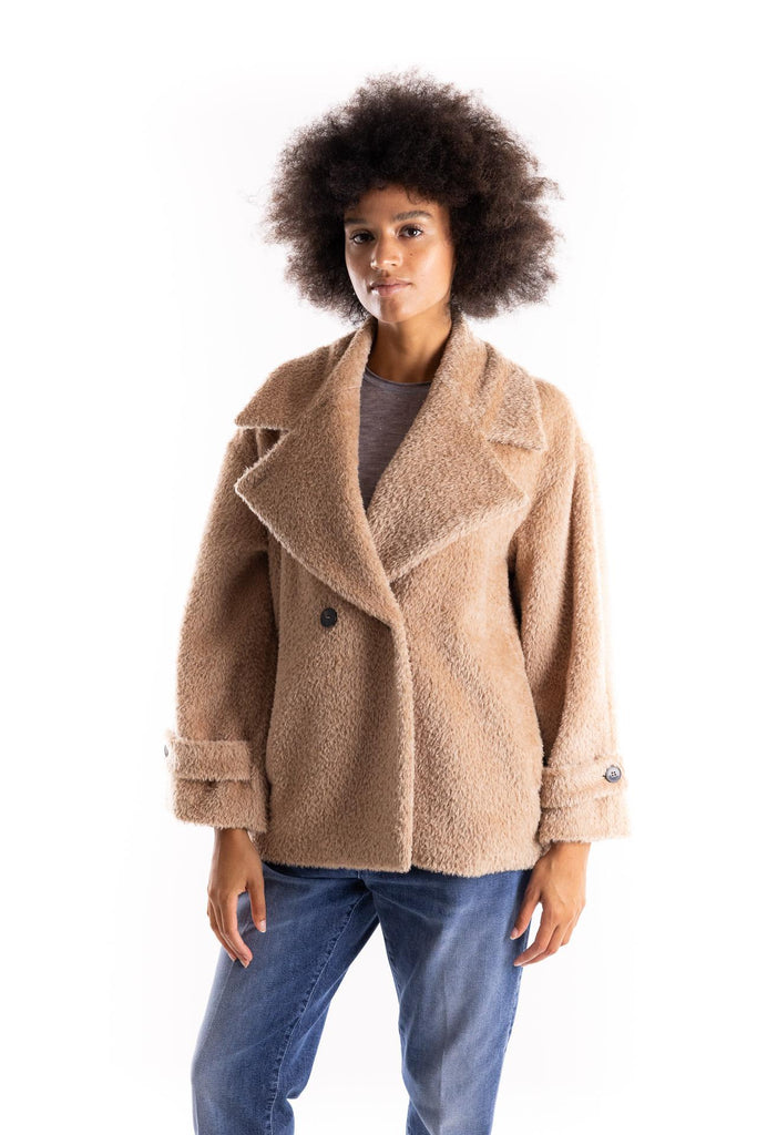 Caban corto Emilia in alpaca beige 2523086091200 001BEIGE MARELLA 
