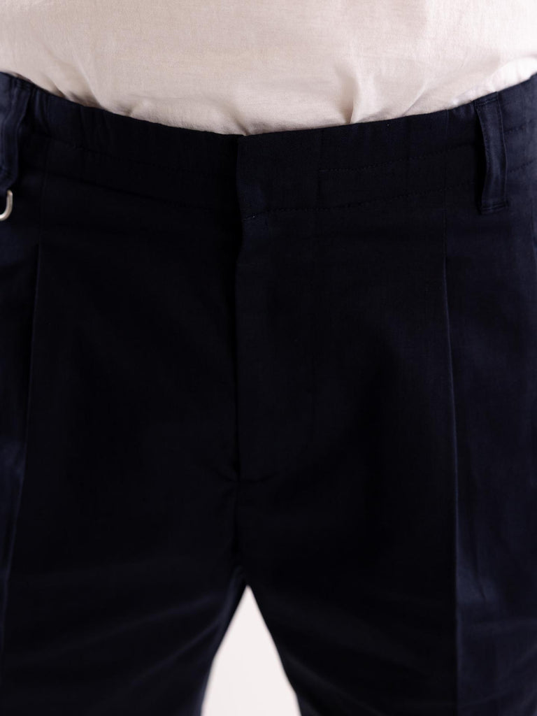 Bermuda uomo in lino blu D051 36166685 PAOLO PECORA 
