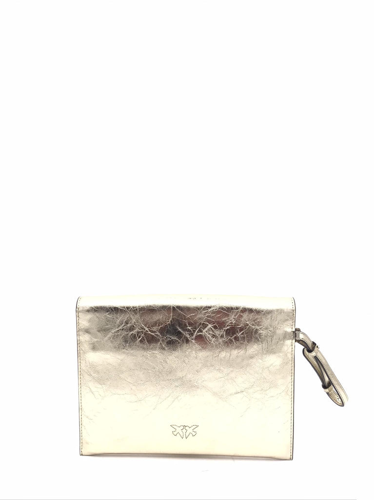 Bustina flet purse in pelle laminata craccata oro 104820 A2OTORO PINKO 
