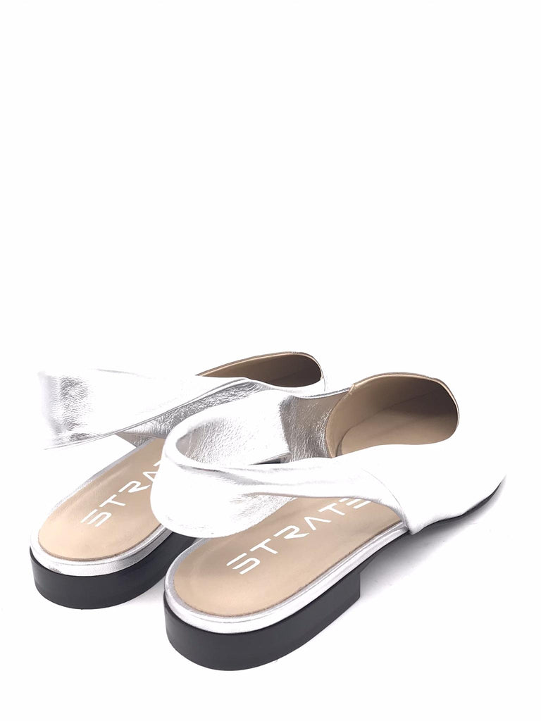 Slingback donna laminata argento