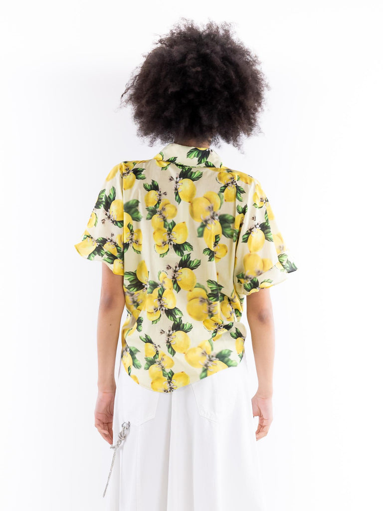 Camicia crop Amalia stampa lemon AMALIA 13GIALLO IL THE' DELLE 5 