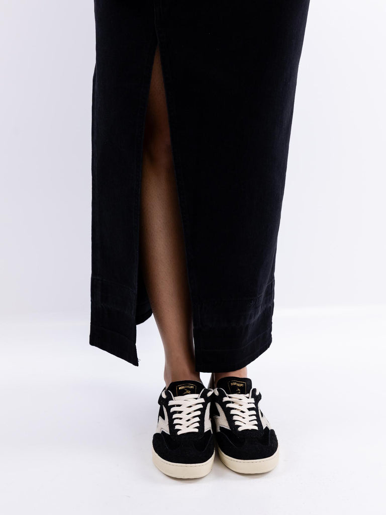 Gonna lunga Il cairo in denim nero con spacco 104628 A2GPZ99 PINKO 