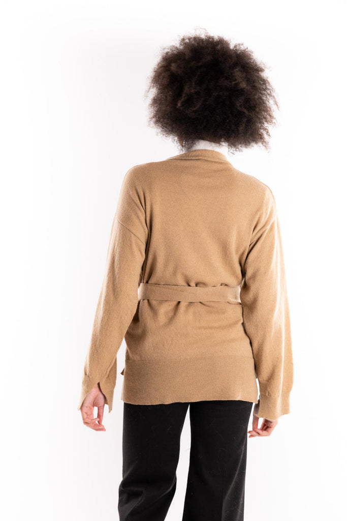 Cardigan con cintura COLOR TABACCO MGKD11003 TABACCO AKEP 