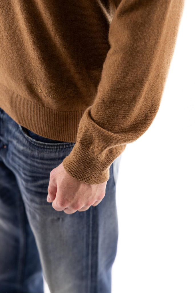 Maglia scollo v in lana color cammello W5U201 CAMMELLO THE EDITOR 