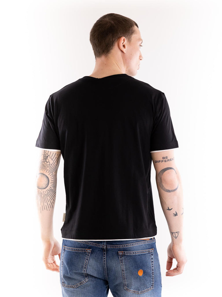 T-shirt uomo in jersey nero-bianco