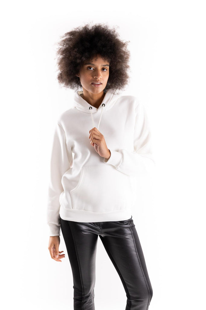 Felpa con cappuccio con stampa saudi bianca HOODIE/WOMAN BIANCA BASTILLE 
