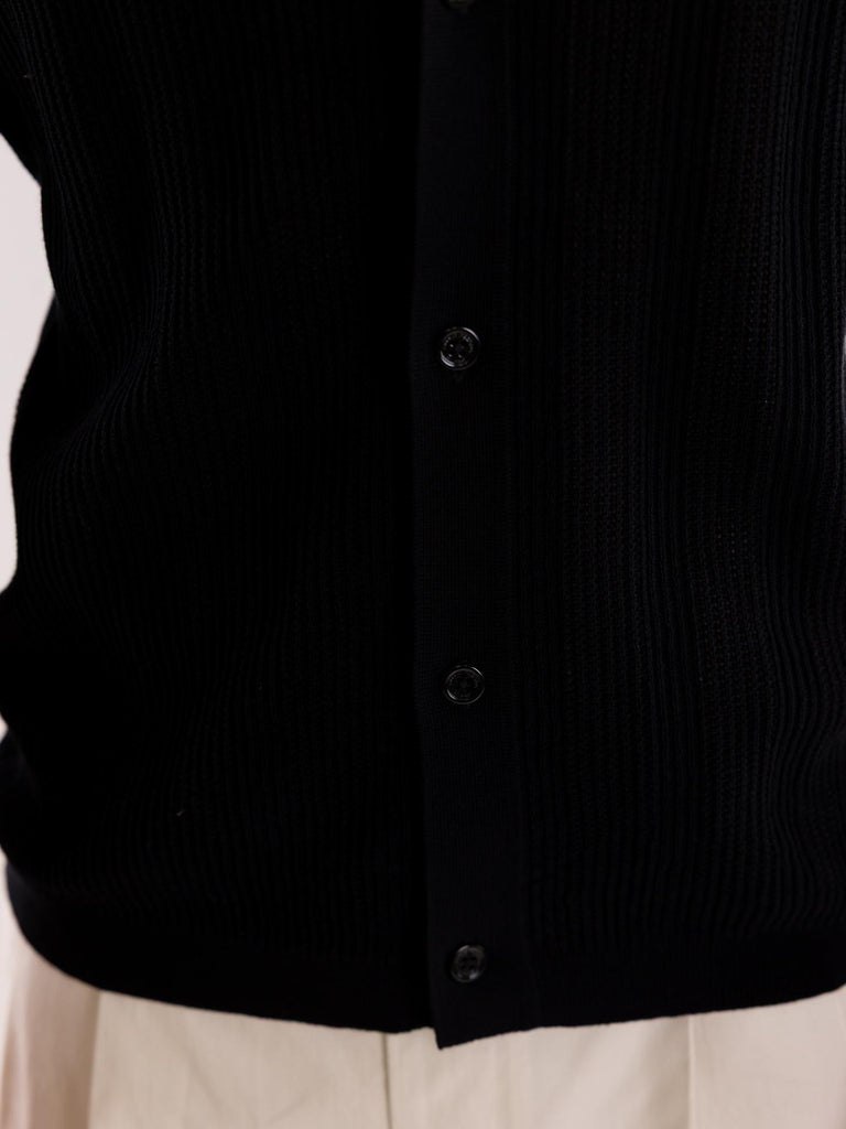Camicia-maglia uomo  lavorata nera A042 F3009000 PAOLO PECORA 