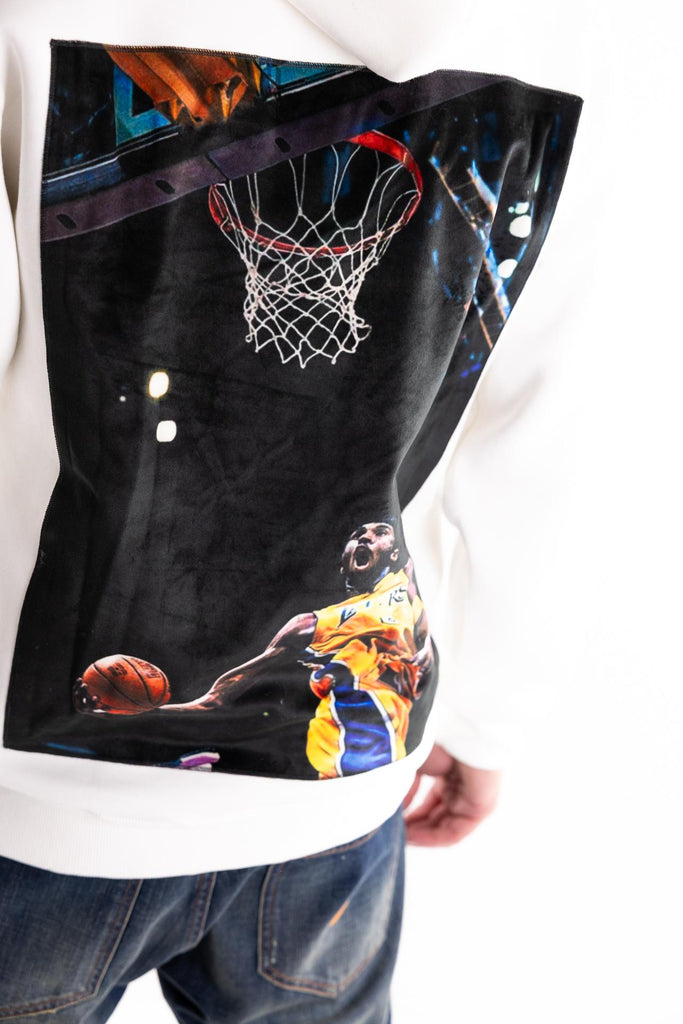 Felpa con cappuccio con stampa Fraom the back bianca HOODIE FROM THE BACKBIANCA BASTILLE 