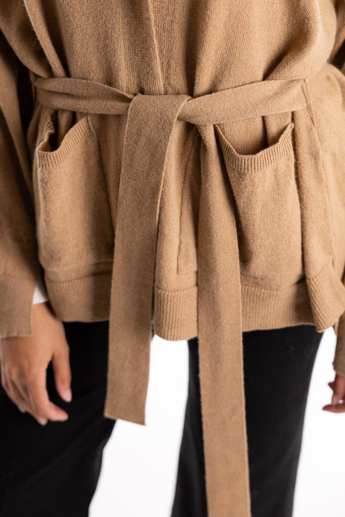 Cardigan con cintura COLOR TABACCO MGKD11003 TABACCO AKEP 