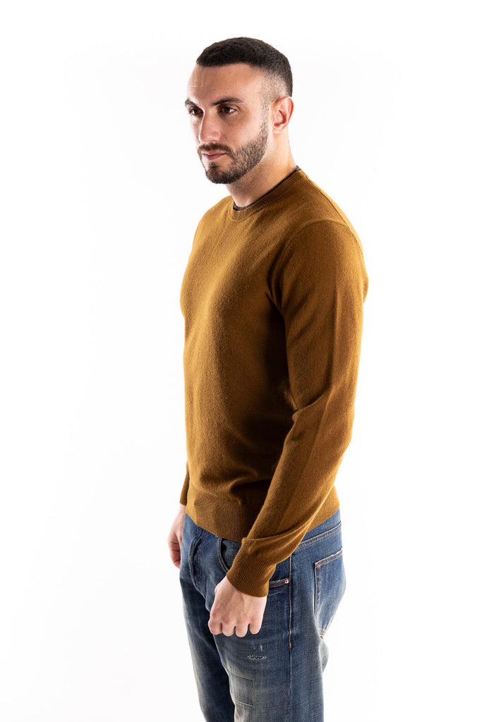 Maglia girocollo in lana media pesantezza bruciato A035 BRUCIATO PAOLO PECORA 