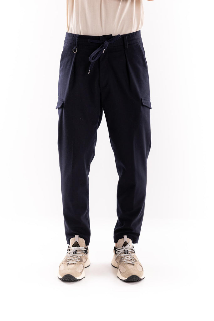 Pantaloni uomo work in lana blu B032 BLU PAOLO PECORA 