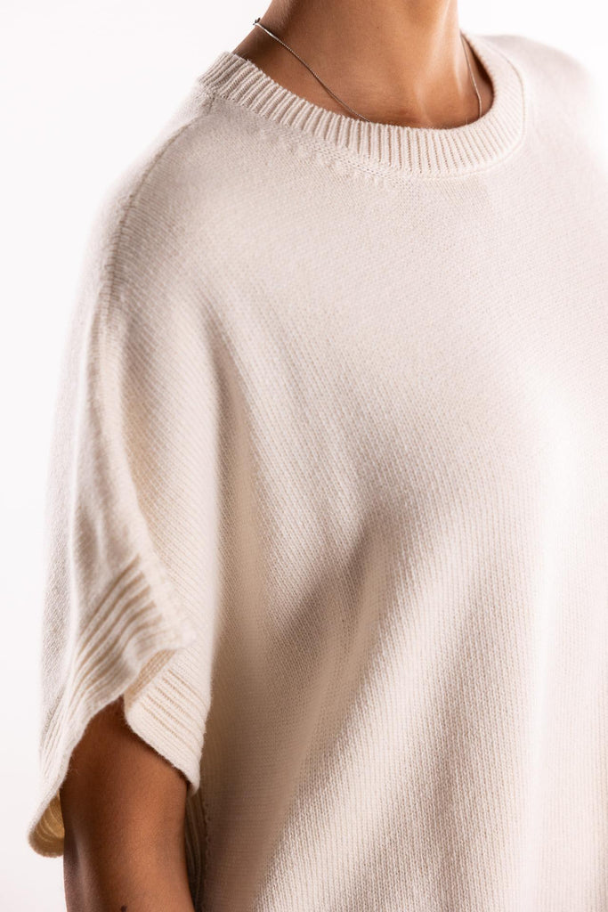 Maglia gilet in lana burro MGKD11055 PANNA AKEP 