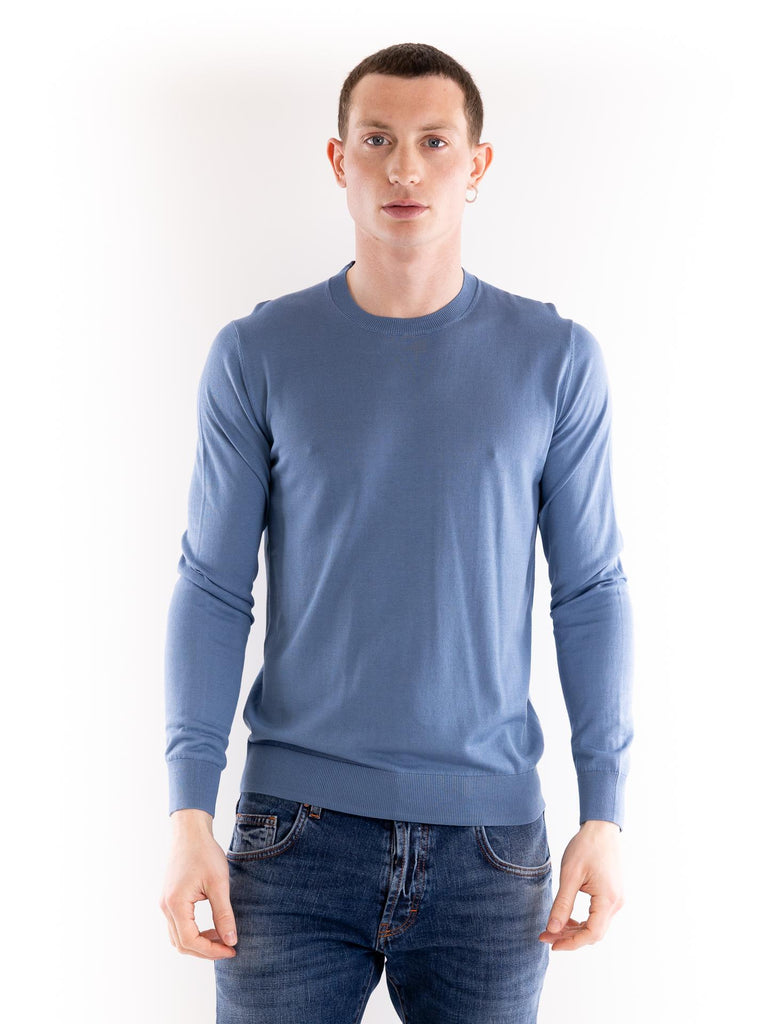 Maglia uomo girocollo seta azzurro A002 F2006634 PAOLO PECORA 