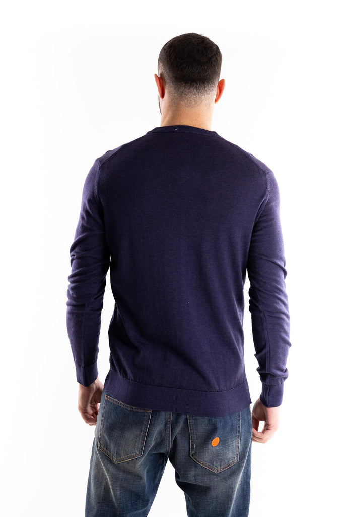 Maglia scollo a v in lana blu scuro F2W4CT00M023 BLU SCURO OUTFIT 