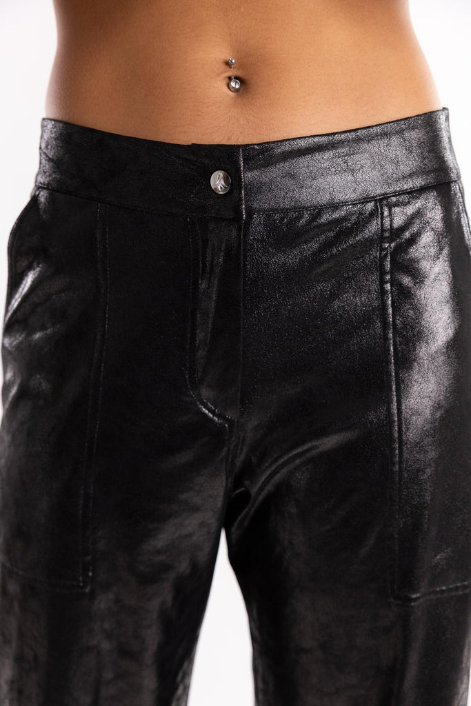 Pantalone cargo spalmato PTKD11105 NERO AKEP 