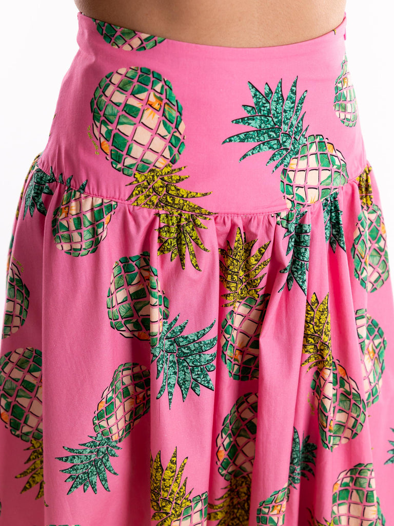 Gonna in cotone con stampa ananas pink ANDJ 13ROSA IL THE' DELLE 5 