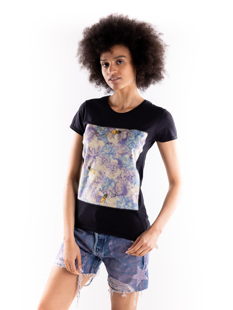 T-shirt donna queen nera ICON/WOMAN QUEENBIANCO BASTILLE 