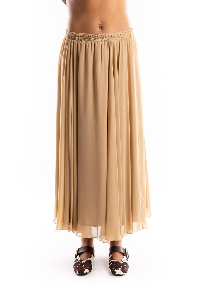 Gonna lunga Brado in georgette beige 2523106011200 003BEIGE MARELLA 