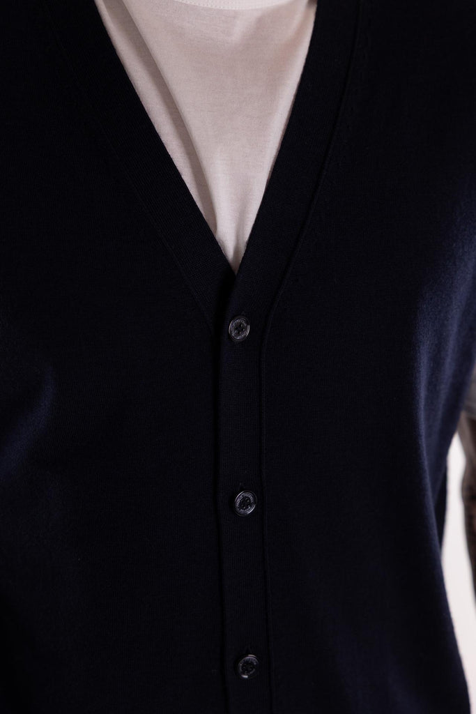 Maglia Gilet in filo blu A013 BLU PAOLO PECORA 