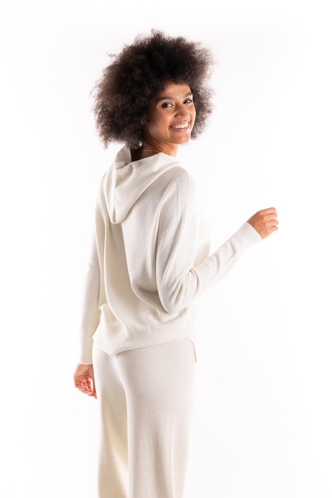 Maglia cappuccio strass color burro HMABW02310 BI04BURRO HINNOMINATE 