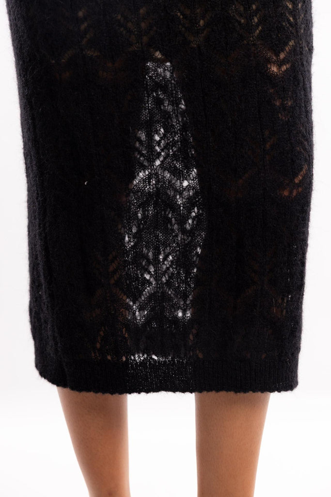Gonna longuette in maglia nera GOKD11005 NERO AKEP 