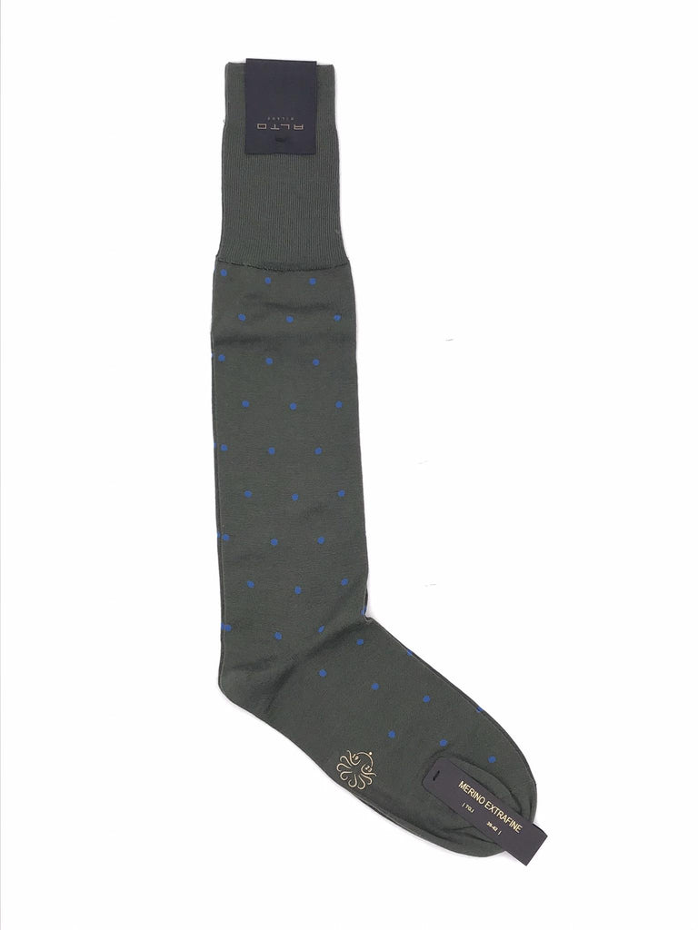 Calzini lunghi Bill pois verde AM1379UL 087VERDE ALTO MILANO 