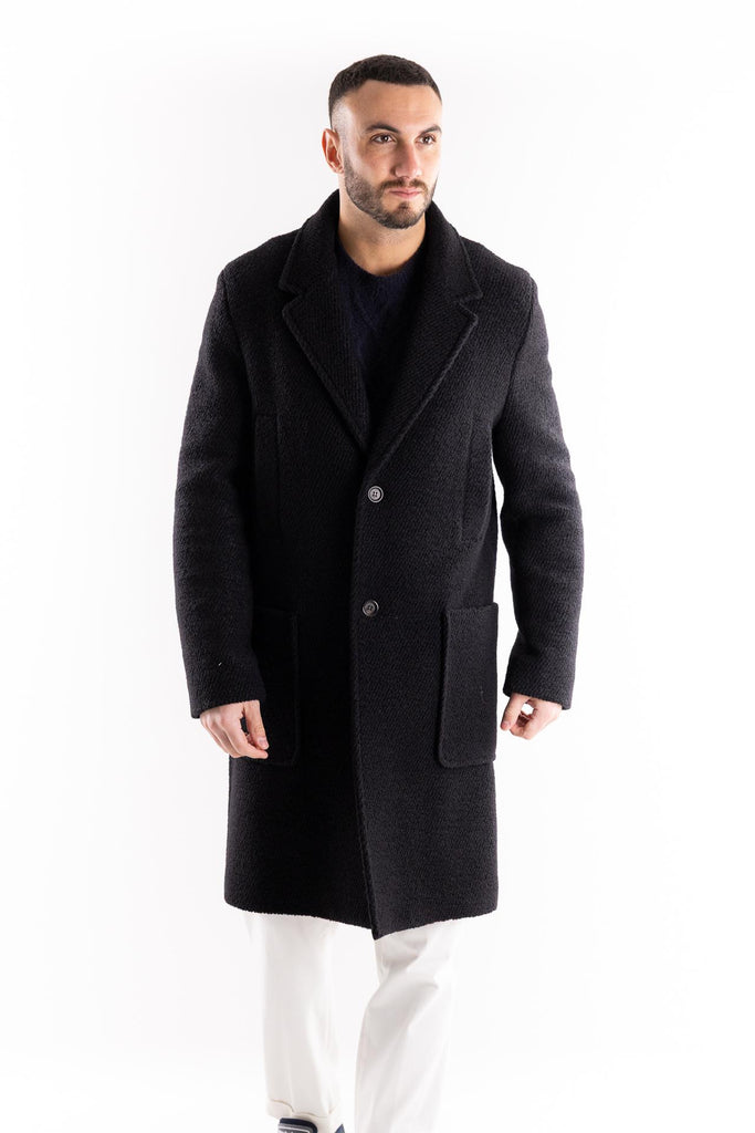 Capotto in lana nero N051 NERO PAOLO PECORA 