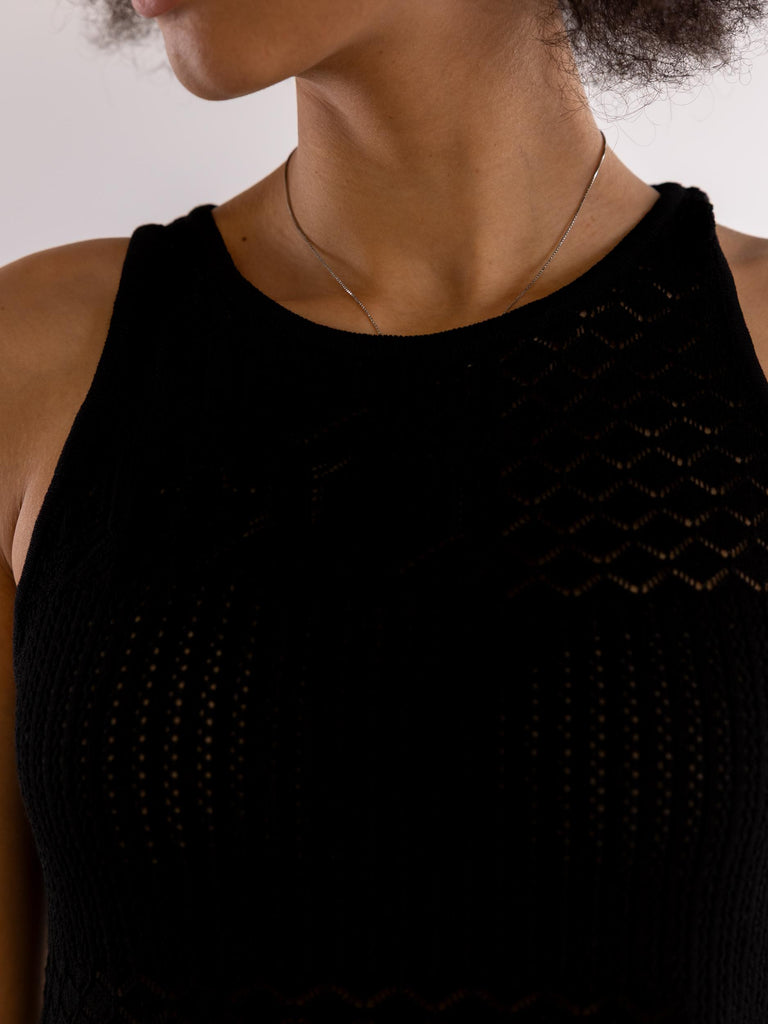Top canotta in punto pizzo nero CNKD09091 NERO AKEP 